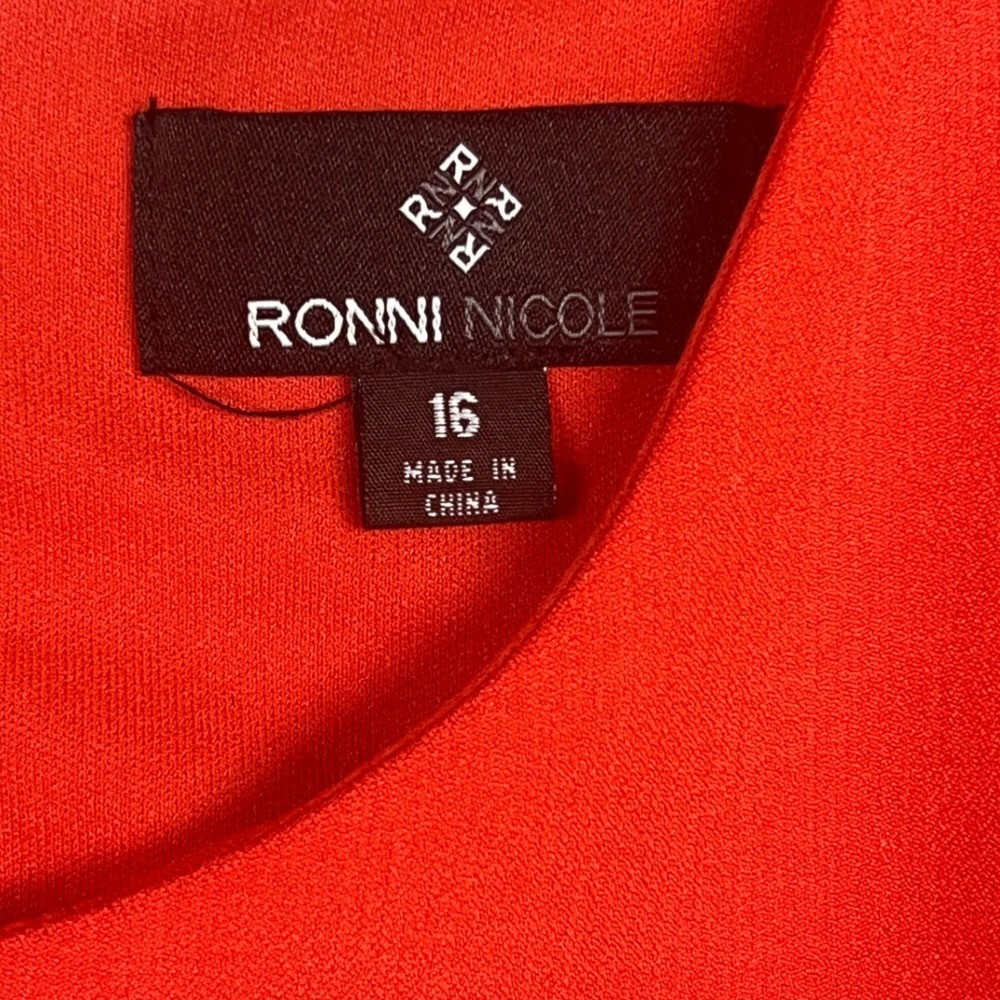 Ronni Nicole Colorblock Sheath Dress Women Size 16 Orange Pink New Sleeveless - Picture 4 of 8